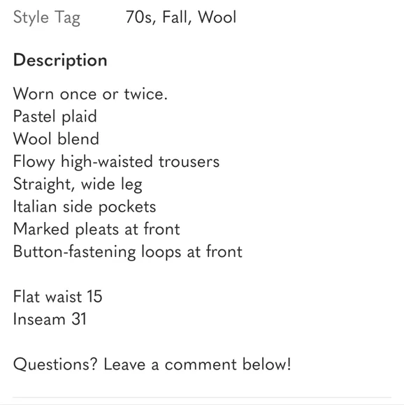 Sezane Loulou High Waisted Wide Leg Trousers Pastel Check Wool - Picture 4 of 4